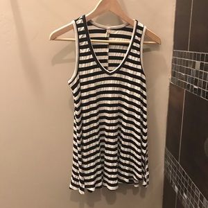 WISHLIST - Racerback Black and White Striped Tank
